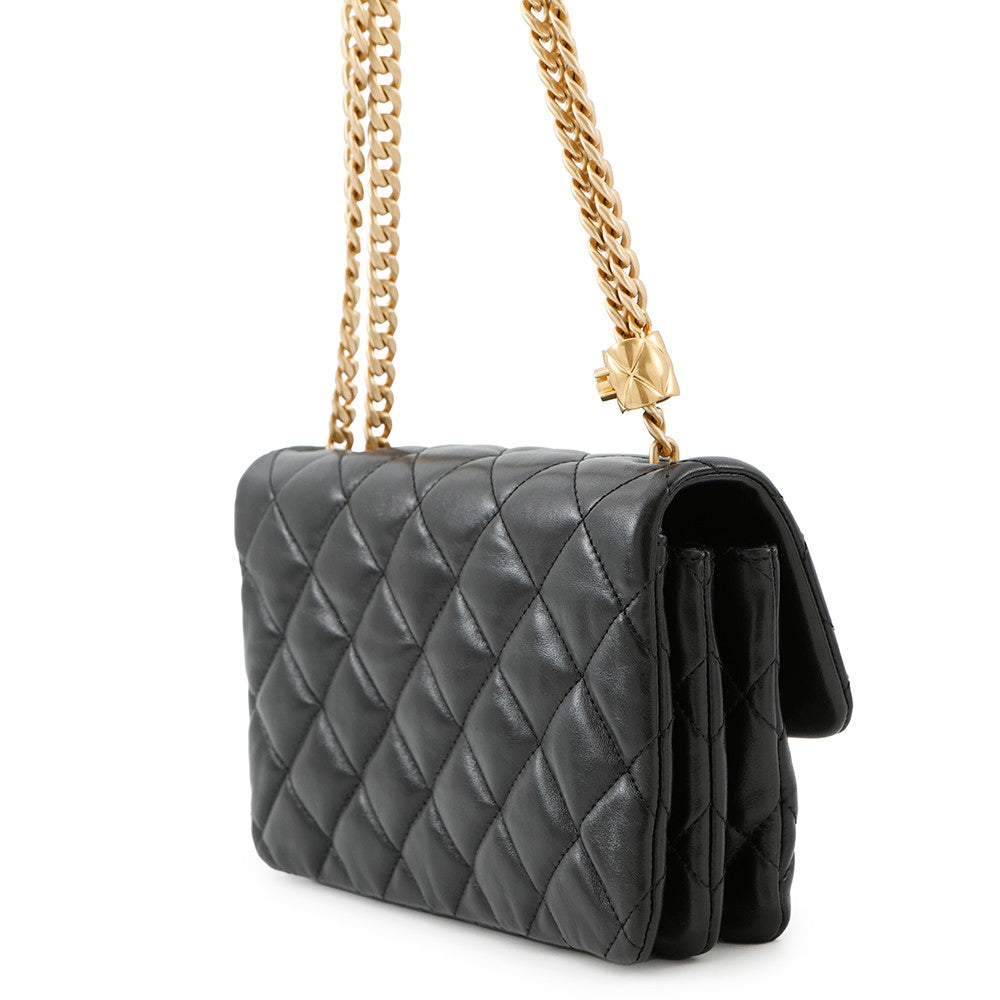 CHANEL Matelasse ChainShoulder BlackAS3393 Lambskin Size 20