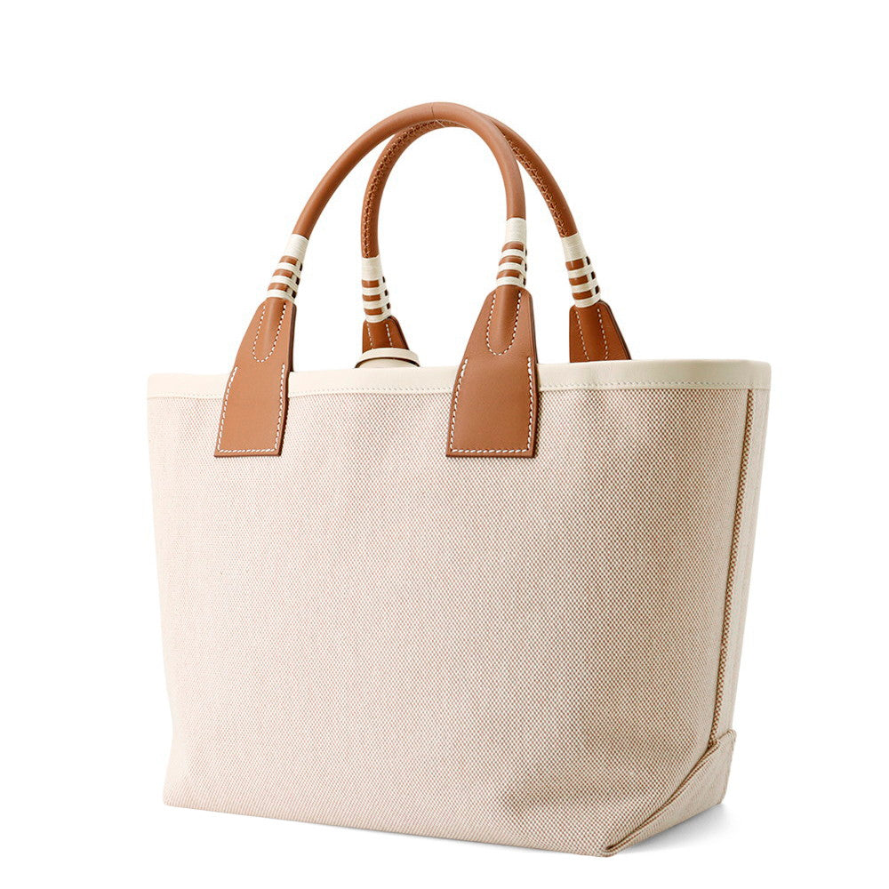 HERMES Steeple Ecru/Gold/Hat Toile H Swift Leather Size 25