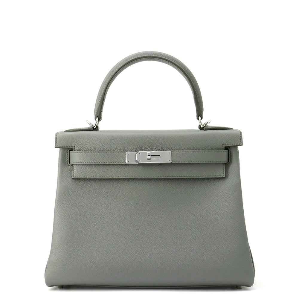 HERMES Kelly Retourne Vert Amand Evercolor Size 28