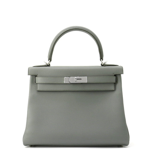 HERMES Kelly Retourne Vert Amand Evercolor Size 28