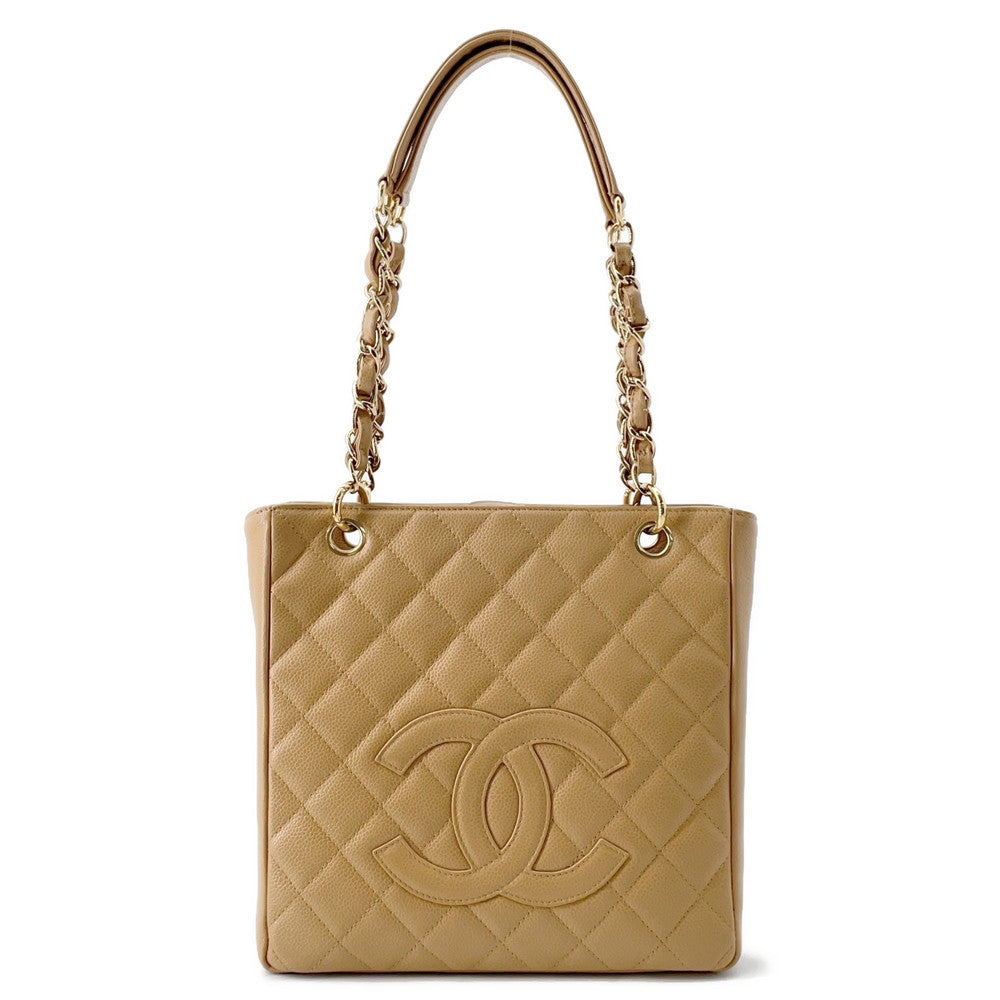 CHANEL PST ChainTote Bag BeigeA50994 Caviar Leather