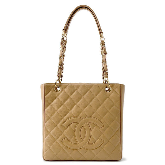 CHANEL PST ChainTote Bag BeigeA50994 Caviar Leather