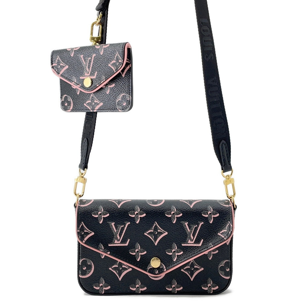 LOUIS VUITTON Multiie Pochette Noir/PinkM81471 Monogram
