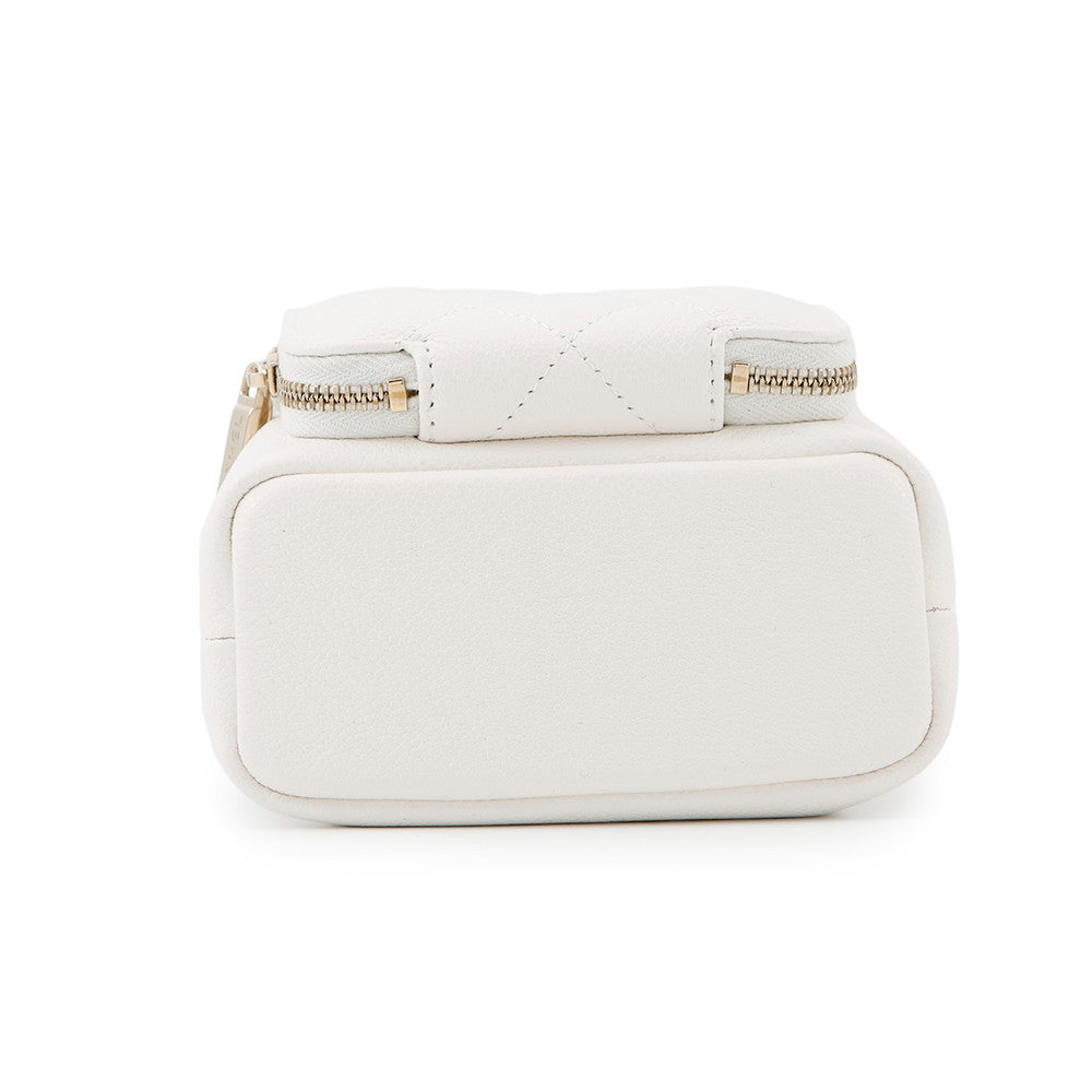 CHANEL Matelasse 2WAY Chain Bucket WhiteAP2913 Caviar Leather Size Mini