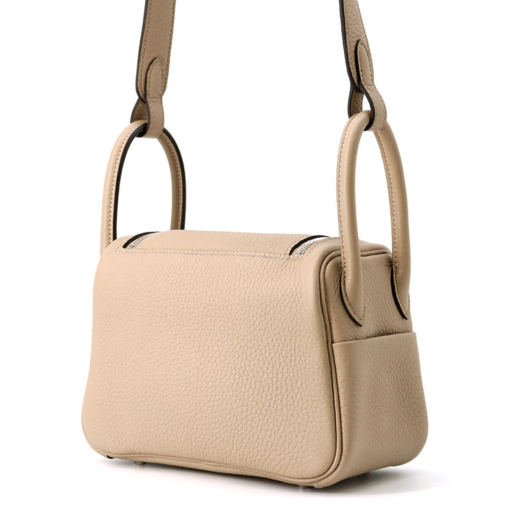 HERMES Lindy Trench/Etoupe Taurillon Clemence Size Mini