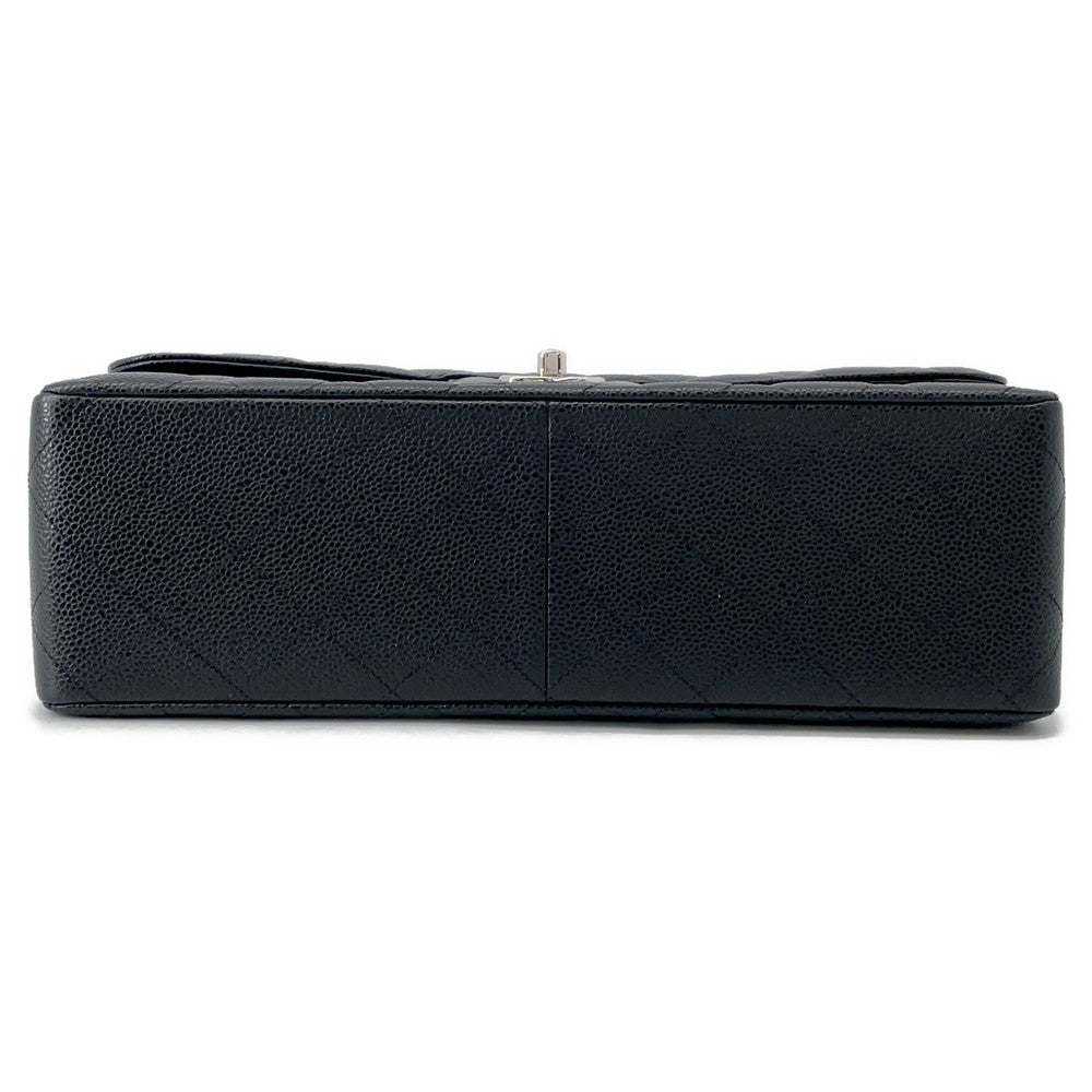 CHANEL Jumbo Matelasse Double Flap Shoulder Bag BlackA58600 Caviar Leather Size 30