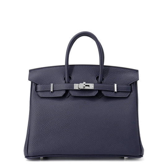 HERMES Birkin Blue Nuit Togo Leather Size 25