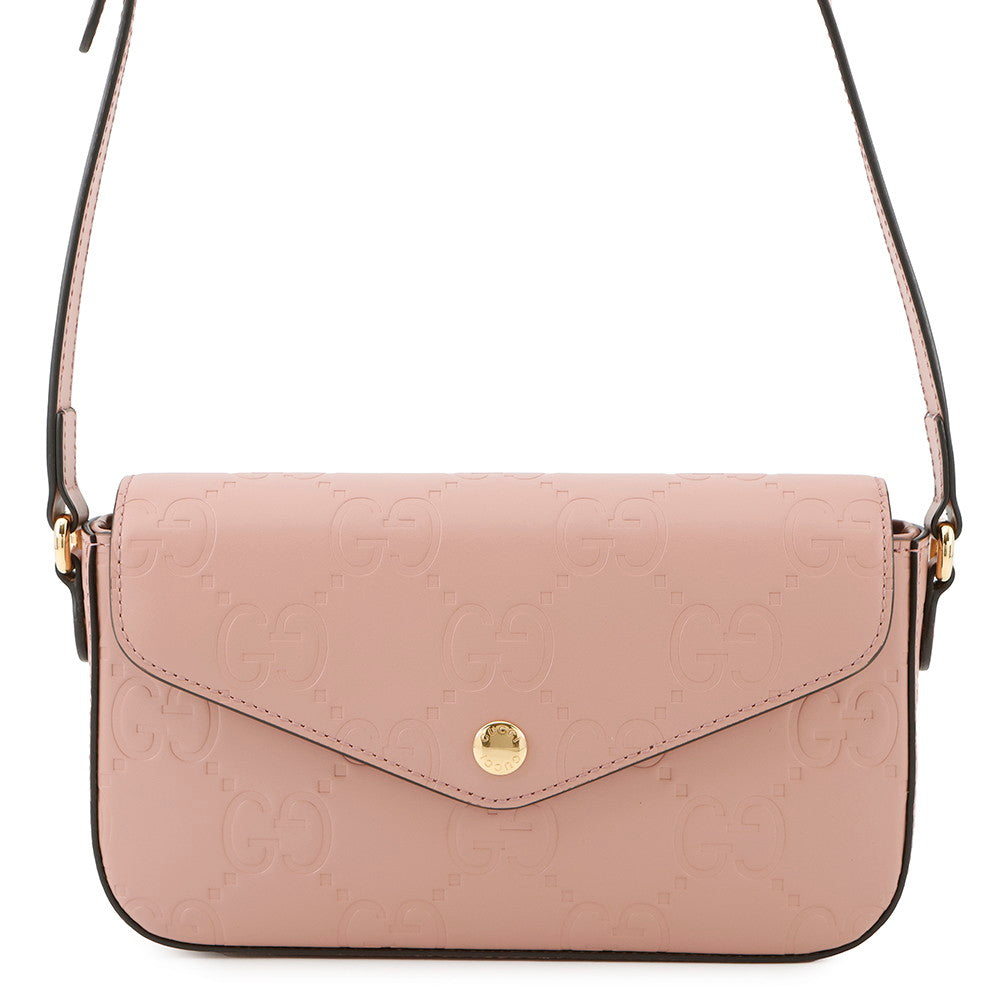 GUCCI GG Super Mini Shoulder Bag Pink772794 Leather