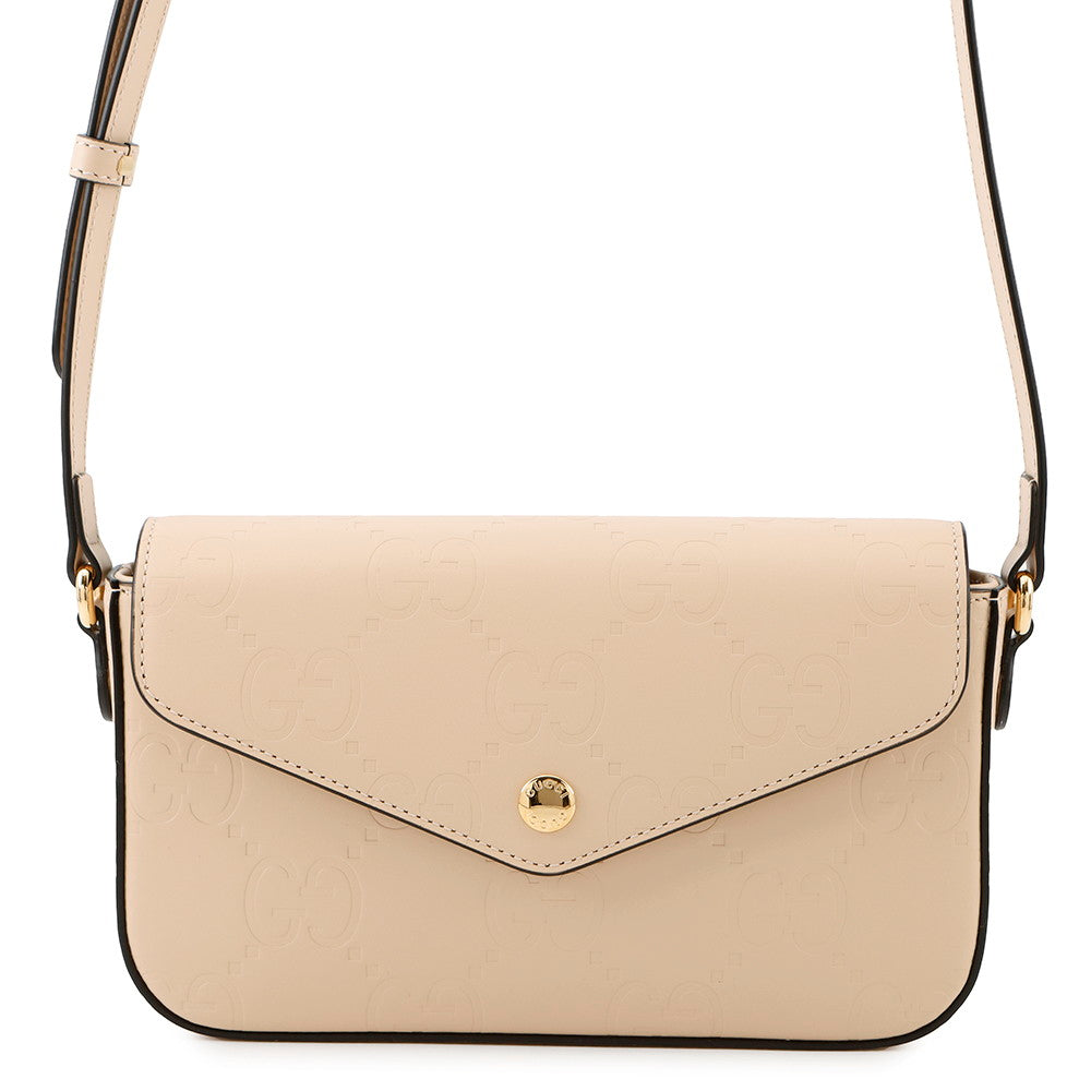 GUCCI GG Super Mini Shoulder Bag Beige772794 Leather