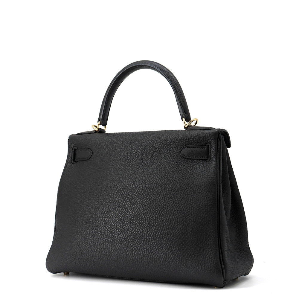 HERMES Kelly Retourne Black Togo Leather Size 28
