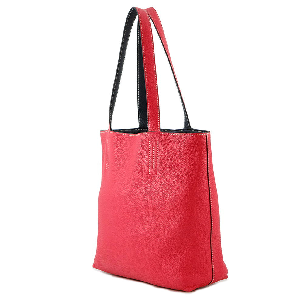 HERMES Double sense Rose Extreme/Blue Nuit Taurillon Clemence Size 28