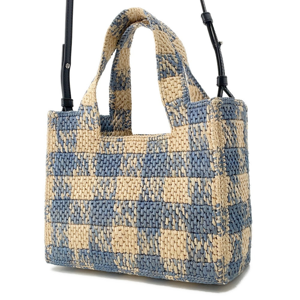 LOEWE Loewe Font Tote Natural/Light BlueALF1B59X16 Raffia Size Small