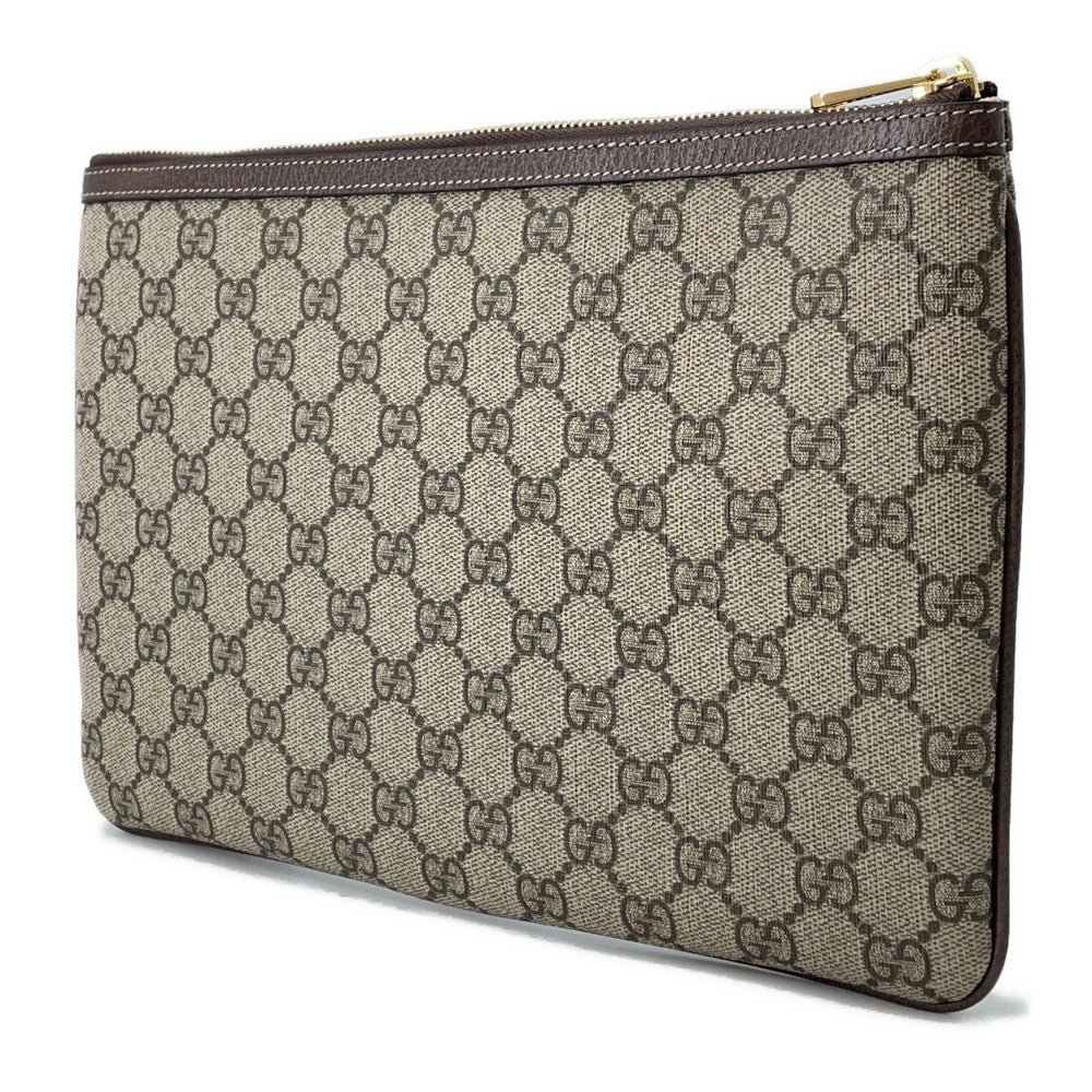 GUCCI GG Supreme Ophidia Clutch Bag Brown/Beige517551 Canvas Leather