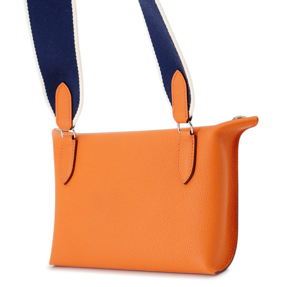 HERMES Videpoches Shoulder Bag Orange Togo Leather