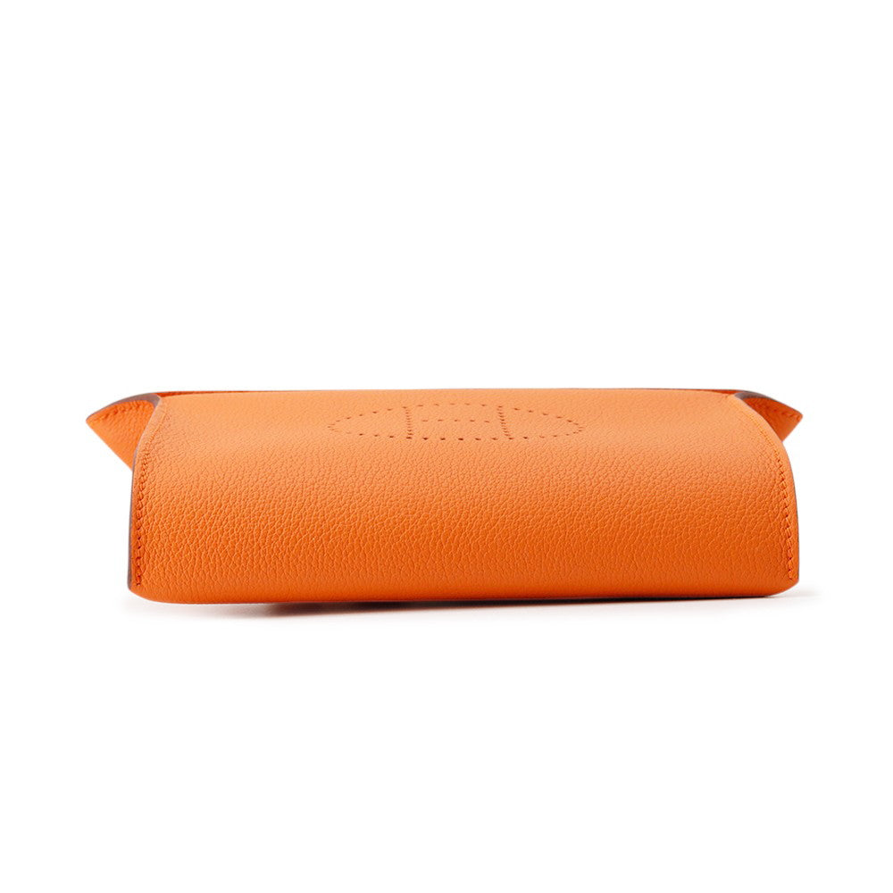 HERMES Videpoches Shoulder Bag Orange Togo Leather