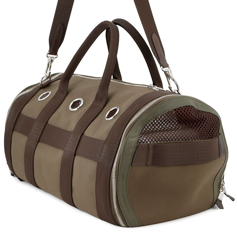HERMES Dog carry Khaki/Feu Toile Military