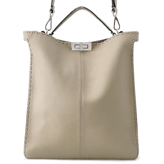 FENDI Peekaboo I See You 2-Way Tote Bag Beige7VA528 Leather