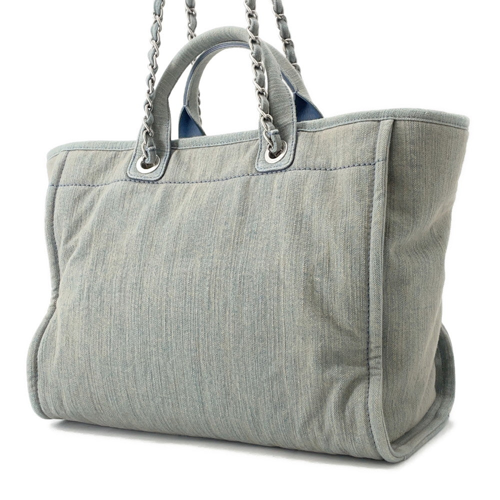 CHANEL Deauville 2WAYTote Bag Light BlueA66941 Denim Size GM