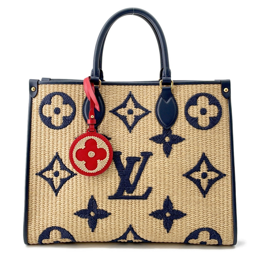 LOUIS VUITTON Onthego BlueM57723 Monogram・Raffia Size MM