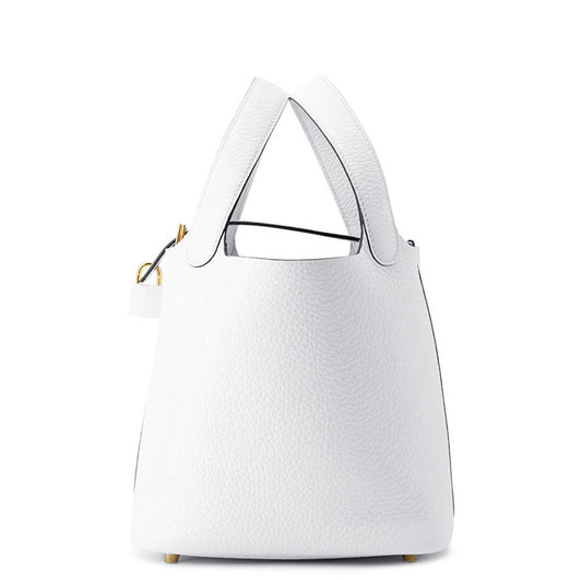 HERMES Picotin Lock New White Taurillon Clemence Size PM