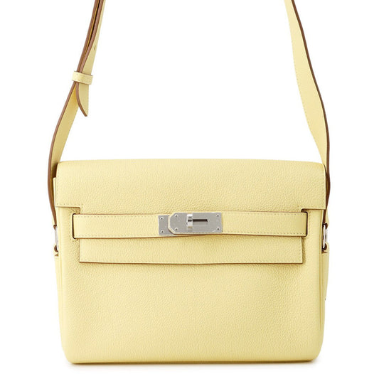 HERMES Kelly Messenger Jaune Poussin Togo Leather Size PM