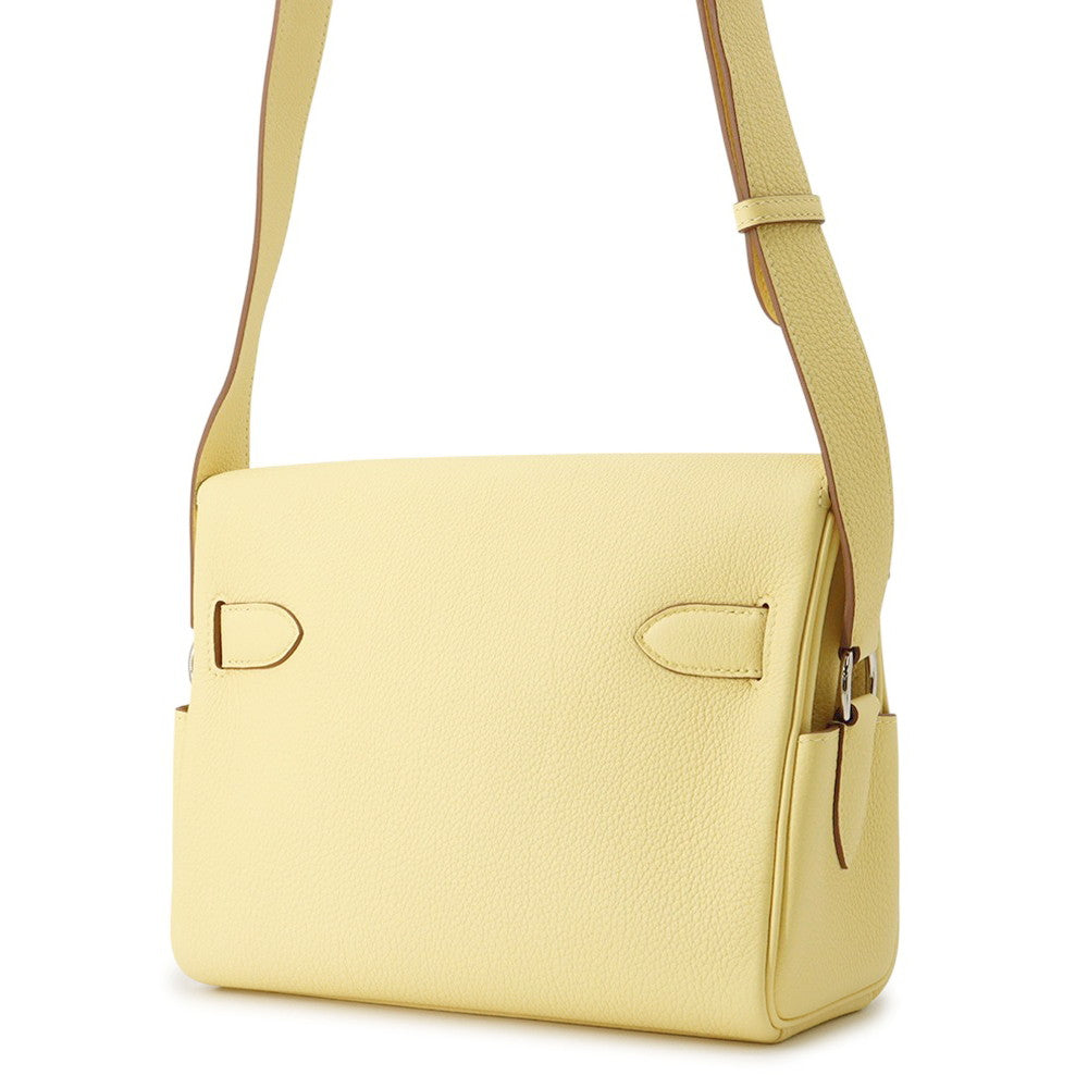 HERMES Kelly Messenger Jaune Poussin Togo Leather Size PM