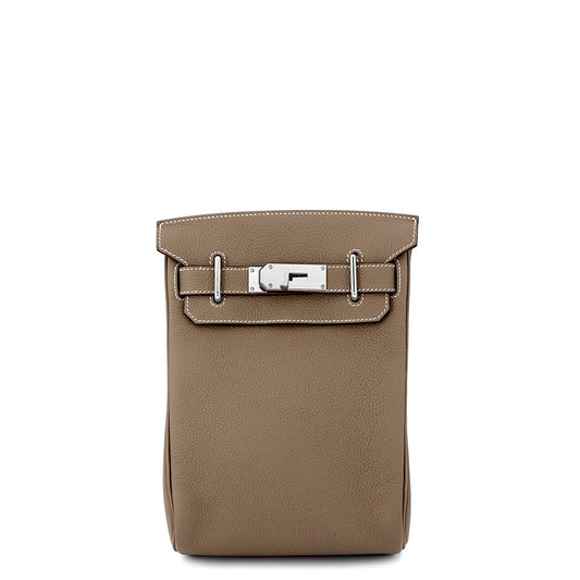 HERMES Akkad Etoupe Togo Leather Size PM