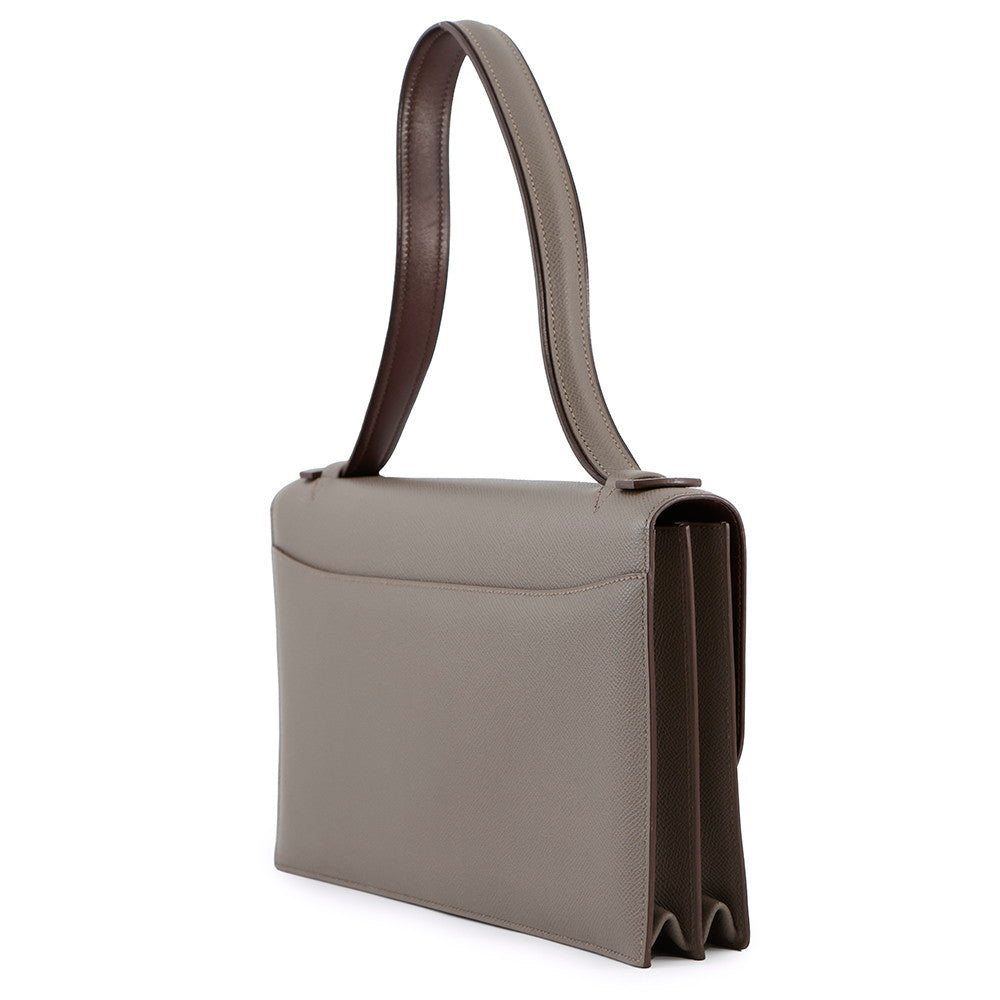 HERMES Sac A Depeches Shoulder Etain Epsom