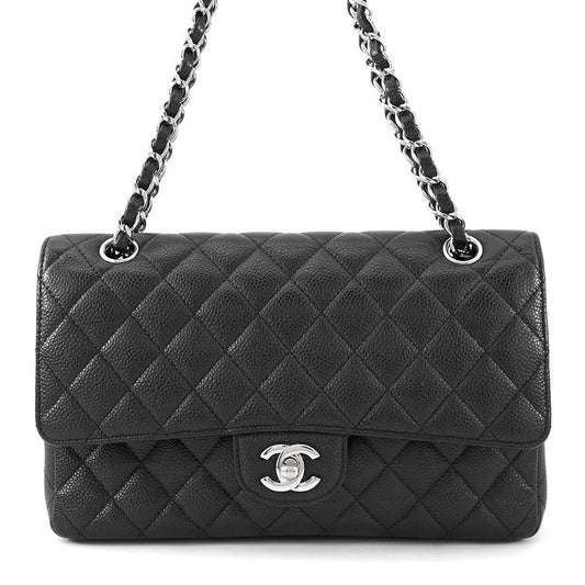 CHANEL Matelasse ChainShoulder Bag BlackA01112 Caviar Leather Size 25