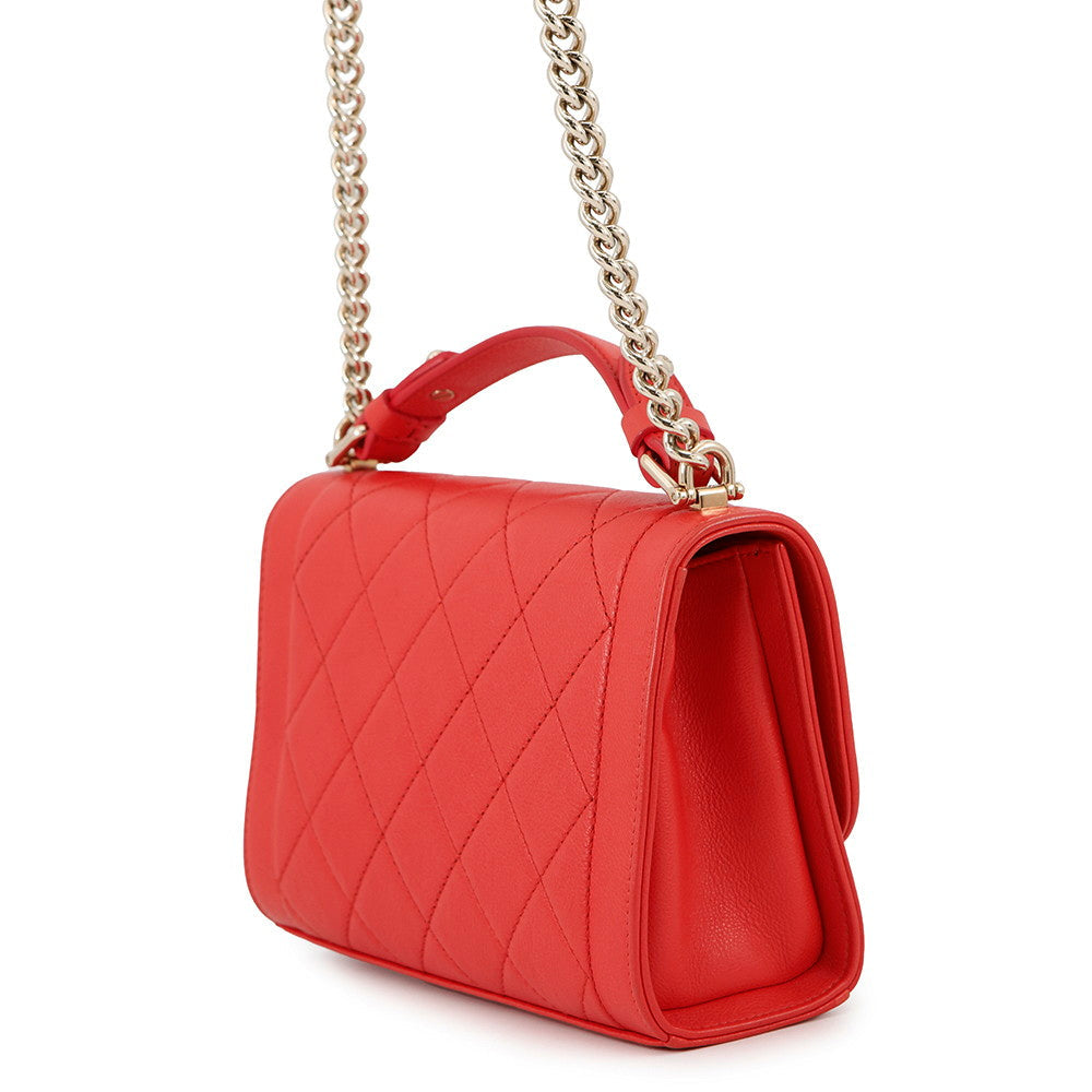 CHANEL Clic Label 2-way Bag RedA93701 Leather