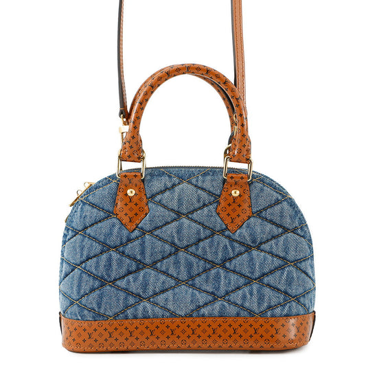 LOUIS VUITTON Maltage Alma Blue/BrownM55048 DenimTextile Size BB