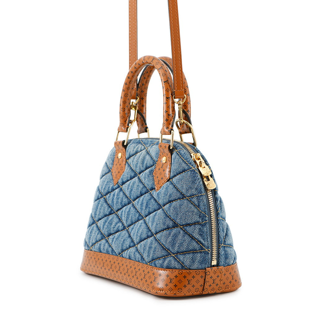 LOUIS VUITTON Maltage Alma Blue/BrownM55048 DenimTextile Size BB