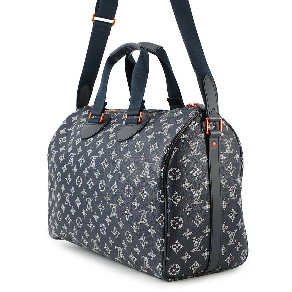 LOUIS VUITTON Speedy Bandouliere NavyM43697 Monogram Ink Size 40