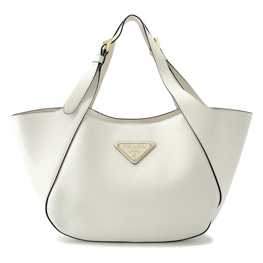 PRADA Tote Bag White1BG483 Leather