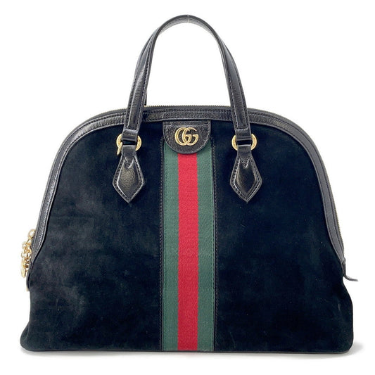 GUCCI Ophidia GG Handbag Black524533 Suede leather