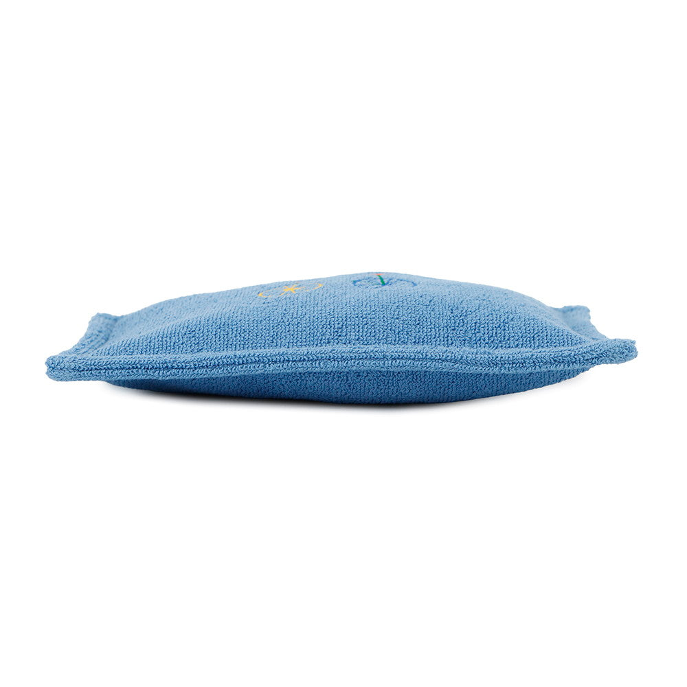 HERMES Les Cabans Flat Pouch Blue Cotton Size PM