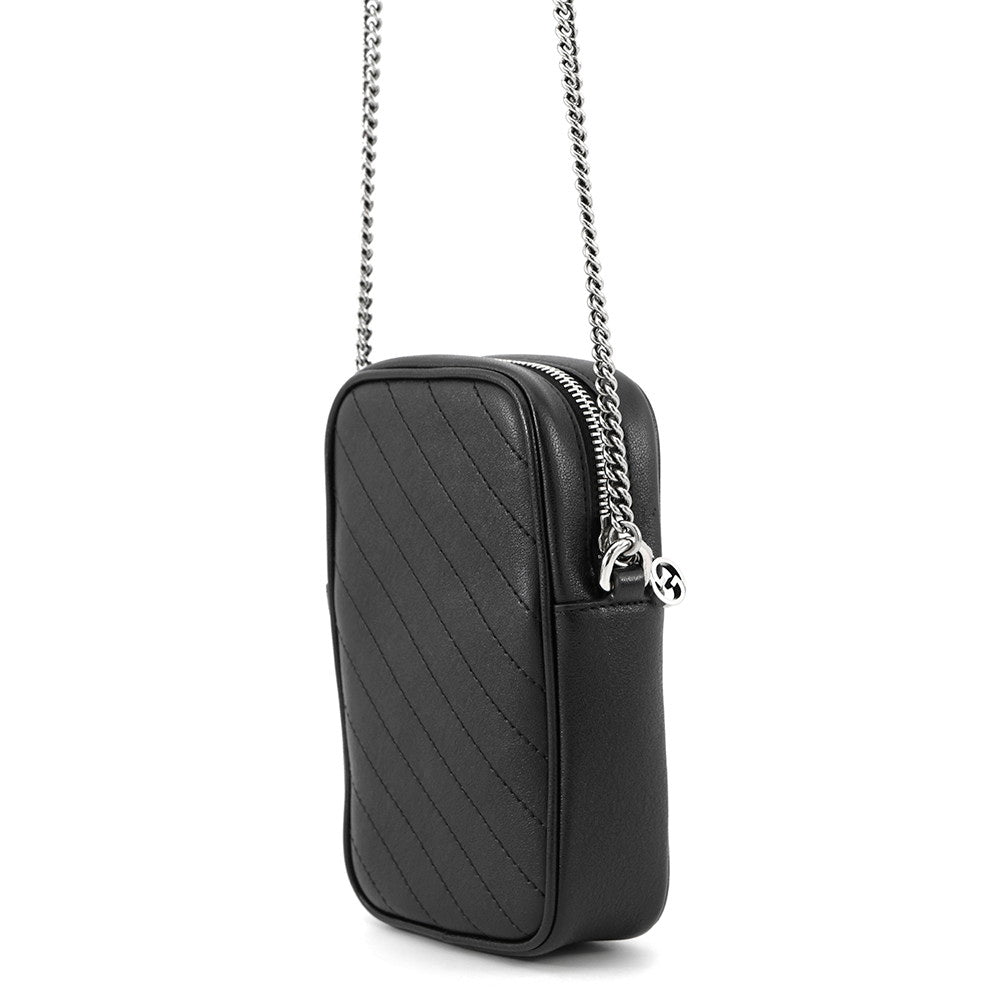GUCCI Blondie ChainShoulder Black760315 Leather