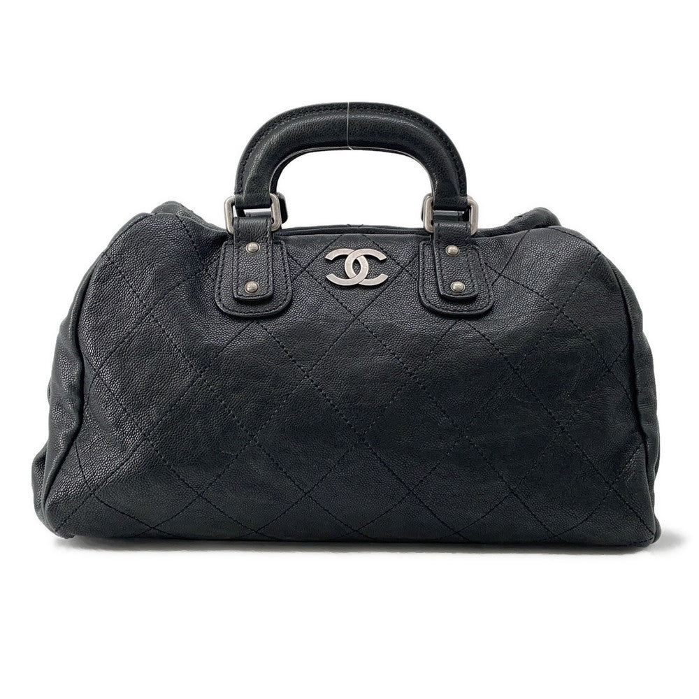 CHANEL Wild Stitch Matelasse Boston BlackA33045 Caviar Leather