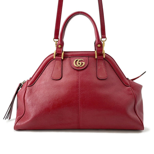 GUCCI Liber top handle bag Red516459 Leather Size Medium
