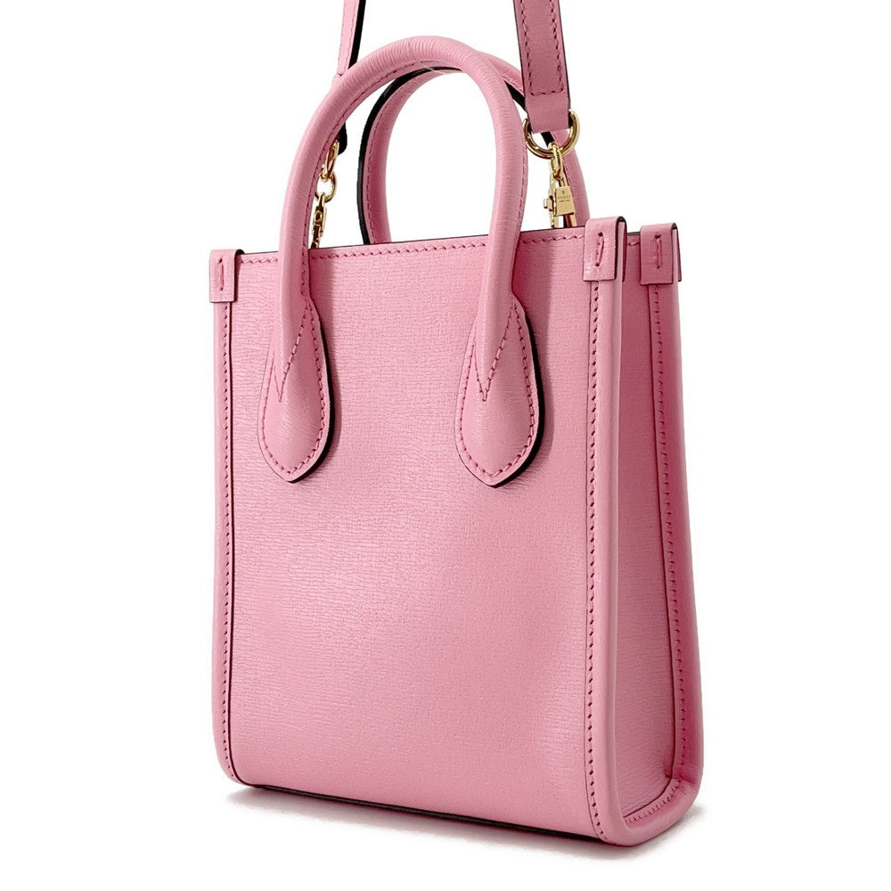 GUCCI 2WAY Handbag Bananya Pink671623 Leather
