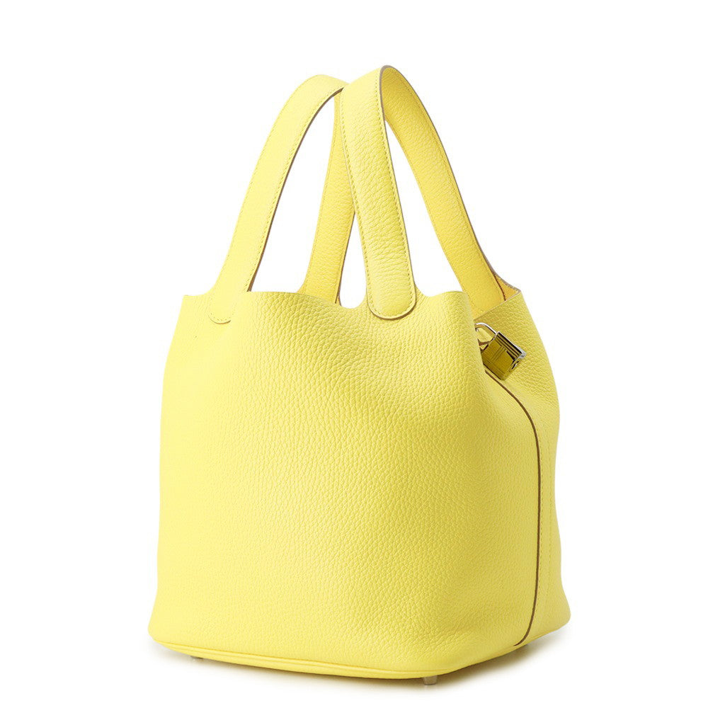 HERMES Picotin Lock Lime Taurillon Clemence Size MM