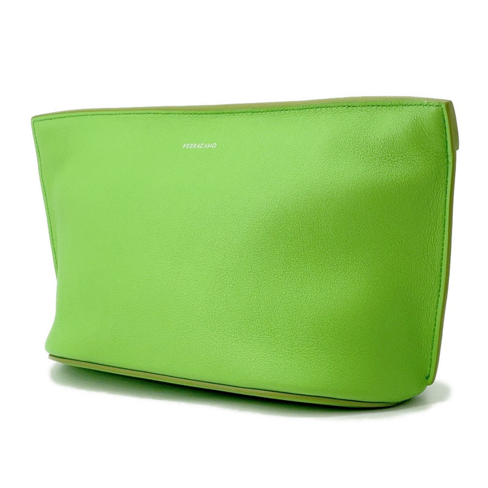 Ferragamo Clutch Bag Light Green241390 Leather