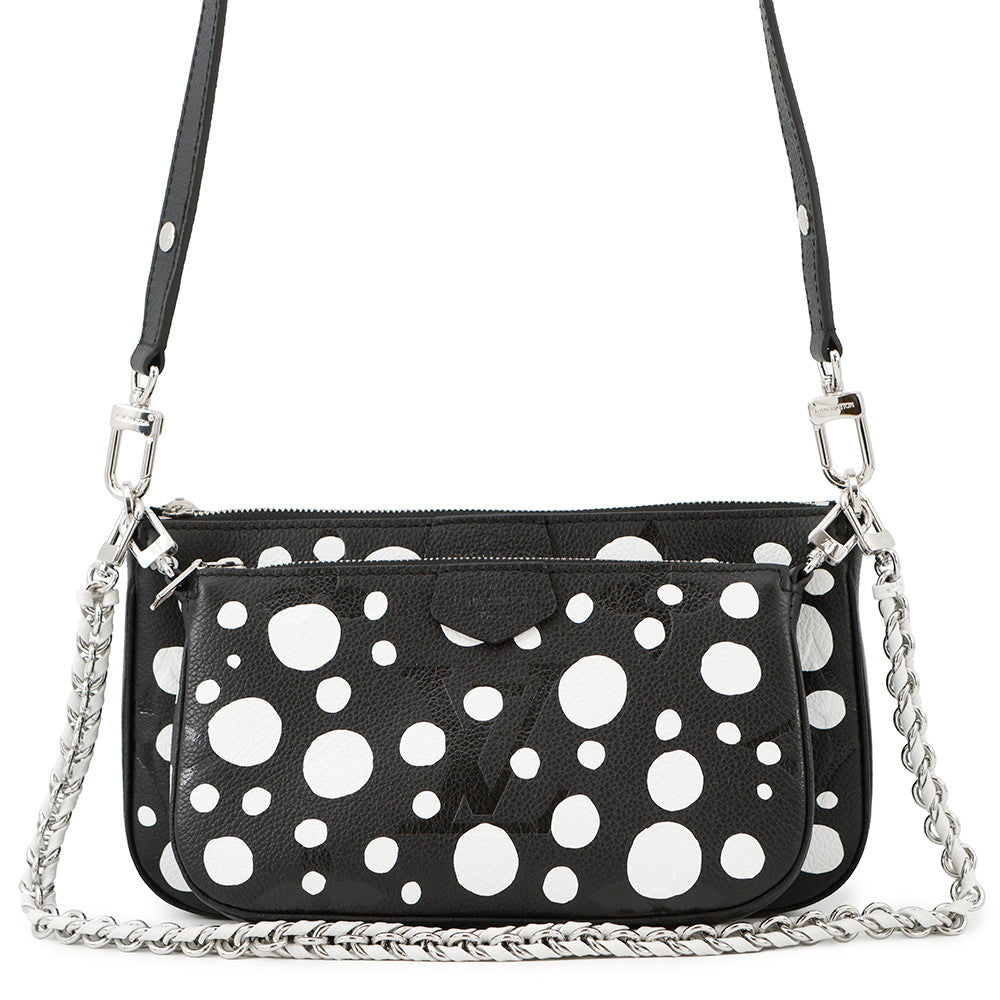 LOUIS VUITTON LV x YK Multi・Pochette Accessoires NoirM46410 Monogram Empreinte Leather Infinity Dot