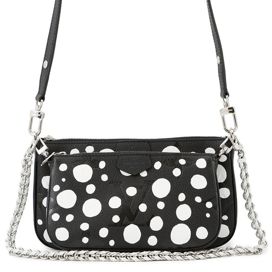 LOUIS VUITTON LV x YK Multi・Pochette Accessoires NoirM46410 Monogram Empreinte Leather Infinity Dot