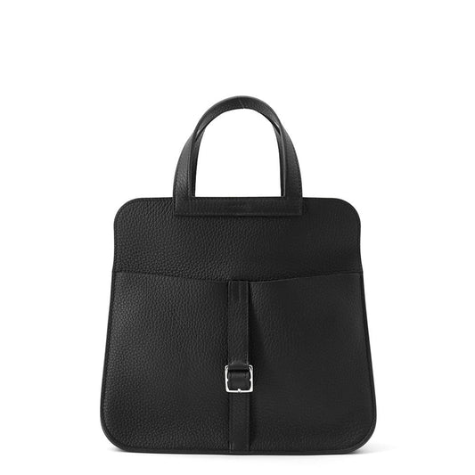 HERMES Halzan Black Taurillon Clemence Size 25