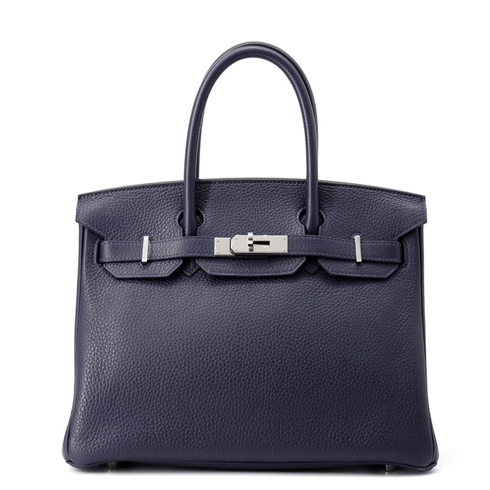HERMES Birkin Verso Blue Nuit/Rose PurpleH073613 Taurillon Clemence Size 30