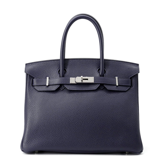 HERMES Birkin Verso Blue Nuit/Rose PurpleH073613 Taurillon Clemence Size 30
