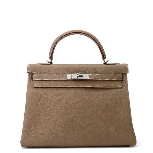 HERMES Kelly Retourne Etoupe Togo Leather Size 32