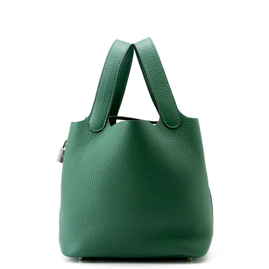 HERMES Picotin Padlock Vert Moyen Taurillon Clemence Size PM