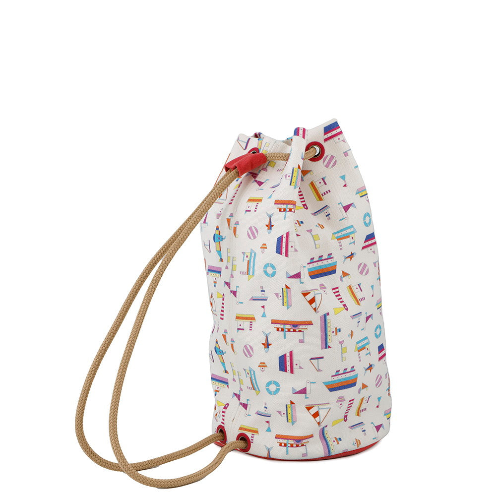 HERMES Petit Chartier Duffle Bag Multicolor Cotton